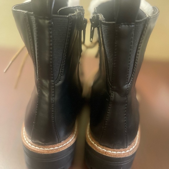 Target Black Combat Moto Boots with Rugged Sole - Picture 8 of 14